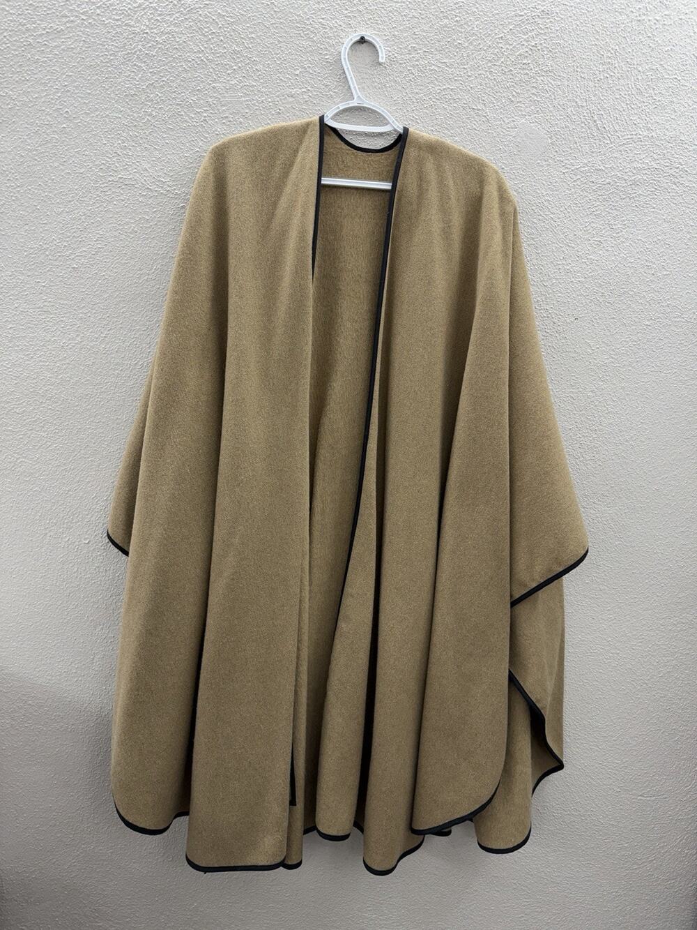 Unbranded Womens Poncho Brown Over The Arms Sweater Cape Open Front One Size